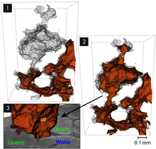 pore filling event in water-wet rock